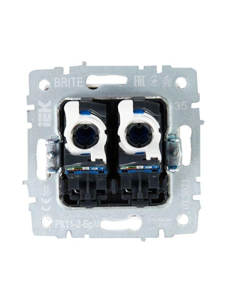 Розетка компьютерная двойн. СП RJ45 кат.6 BRITE РК11-2-БрМ механизм маренго IEK BR-K20-2-K35 Розетка компьютерная двойн. СП RJ45 кат.6 BRITE РК11-2-БрМ механизм маренго IEK BR-K20-2-K35