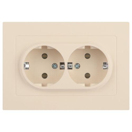 Розетка 2-м СП Accent 6-205-02 16А IP20 250В 2P+E Schuko AL/CU сл. кость Intro Б0063489 Розетка 2-м СП Accent 6-205-02 16А IP20 250В 2P+E Schuko AL/CU сл. кость Intro Б0063489