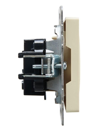 Розетка BRITE РС10-1-0-БрКр 10А без заземл. без защ. шторок механизм беж. IEK BR-R10-10-K10