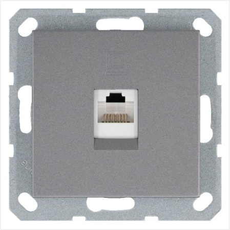 Розетка компьютерная 1-м RJ45 IP20 кат. 5E механизм алюм. Jasmart G6105S Розетка компьютерная 1-м RJ45 IP20 кат. 5E механизм алюм. Jasmart G6105S