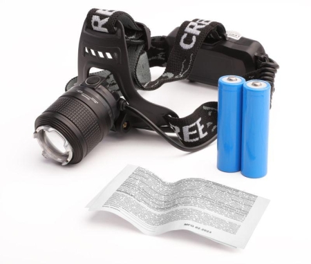 Фонарь налобный аккумуляторный LED5339 3.7В LED+син. LED 5Вт фокус 2 ак. 4 реж USB черн. Ultraflash 15041