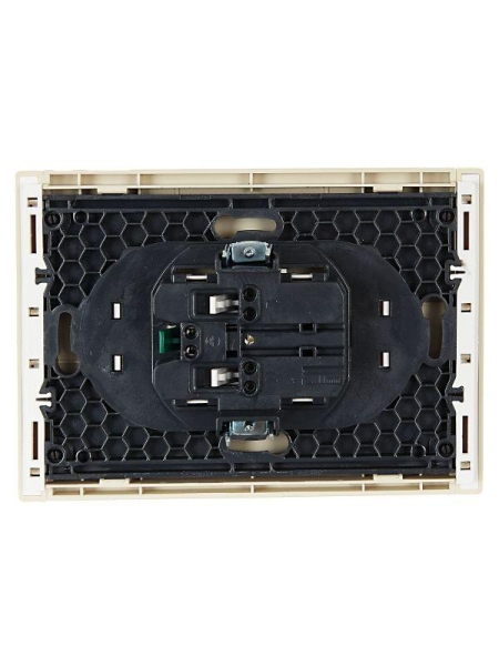 Розетка 2-м СП FORTE&PIANO FP424 16А с заземл. без защ. шторок безвинт. крепл. ваниль IEK FP-R21-16-1-K10