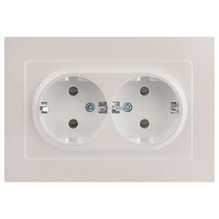 Розетка 2-м СП Accent 6-205-06 16А IP20 250В 2P+E Schuko AL/CU перламутр. Intro Б0063495 Розетка 2-м СП Accent 6-205-06 16А IP20 250В 2P+E Schuko AL/CU перламутр. Intro Б0063495