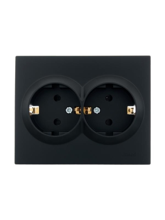Розетка 2-м СП VESNA с заземл. со шторками ПБТ черн. бархат LEZARD 742-4200-178B Розетка 2-м СП VESNA с заземл. со шторками ПБТ черн. бархат LEZARD 742-4200-178B