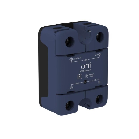 Реле твердотельное SSR1 40А 3-32В DC 24-480В AC ONI SSR1-40DA480 Реле твердотельное SSR1 40А 3-32В DC 24-480В AC ONI SSR1-40DA480