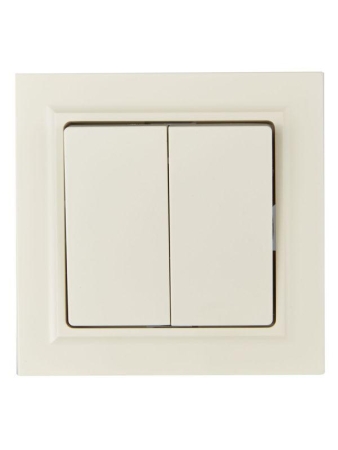 Выключатель 2-кл. СП BRITE ВСР10-2-0-БрКр 10А в сборе беж. IEK BR-V20-0-10-K10-F