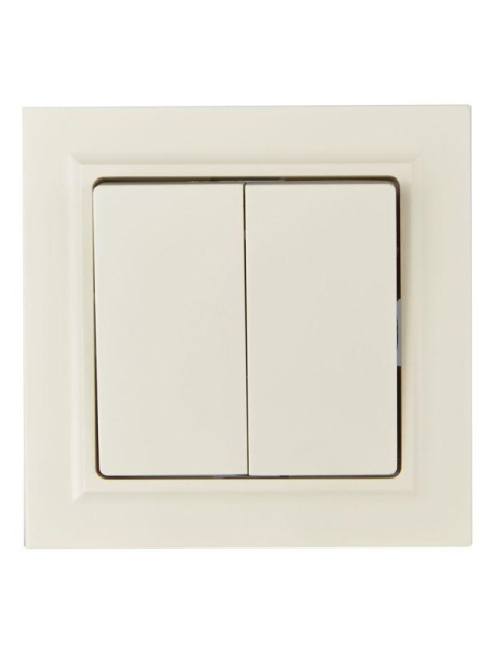 Выключатель 2-кл. СП BRITE ВСР10-2-0-БрКр 10А в сборе беж. IEK BR-V20-0-10-K10-F