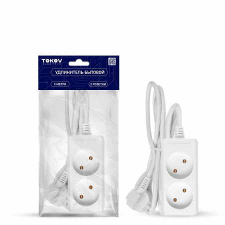 Удлинитель 2х3м без заземл. 10А 2х0.75 TOKOV ELECTRIC TKE-C01-BU2-3-075 Удлинитель 2х3м без заземл. 10А 2х0.75 TOKOV ELECTRIC TKE-C01-BU2-3-075