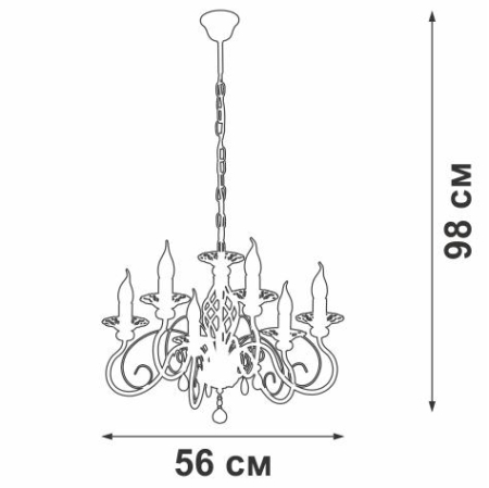 Люстра 6xE14 макс. 40Вт Vitaluce V1188-0/6 Люстра 6xE14 макс. 40Вт Vitaluce V1188-0/6