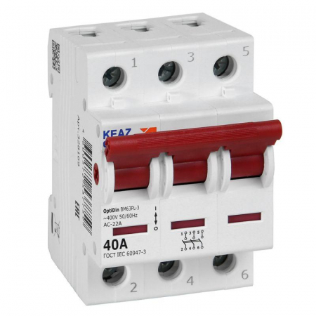 Выключатель нагрузки модульный OptiDin BM63PL-340-УХЛ3 (ВМ63PL) КЭАЗ 328169 Выключатель нагрузки модульный OptiDin BM63PL-340-УХЛ3 (ВМ63PL) КЭАЗ 328169