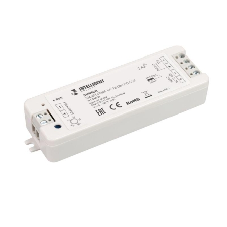 Диммер SMART-PWM-101-72-DIM-PD-SUF (12-48В 1х8А SS 2.4G) (IP20 пластик) INTELLIGENT ARLIGHT 038180 Диммер SMART-PWM-101-72-DIM-PD-SUF (12-48В 1х8А SS 2.4G) (IP20 пластик) INTELLIGENT ARLIGHT 038180