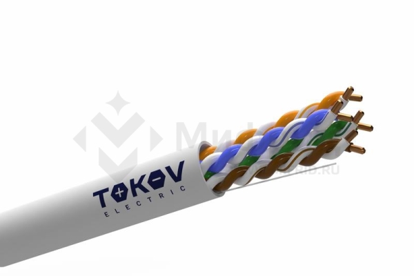 Кабель витая пара U/UTP 4х2х24AWG(0.48мм) кат.5E PVC indoor Fluke tested 305м (м) TOKOV ELECTRIC TKE-C06-U/UTP-42-5E-305
