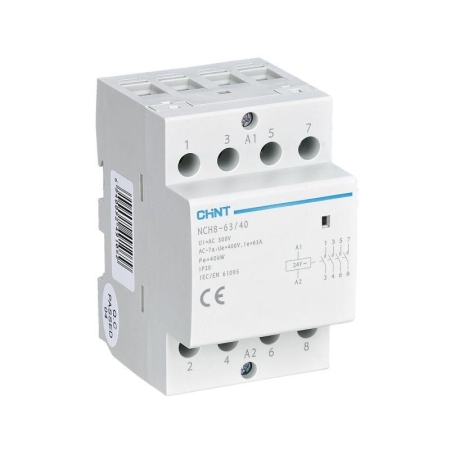 Контактор модульный NCH8-63/40 63А 4НО AC 24В 50Гц (R) CHINT 256100 Контактор модульный NCH8-63/40 63А 4НО AC 24В 50Гц (R) CHINT 256100
