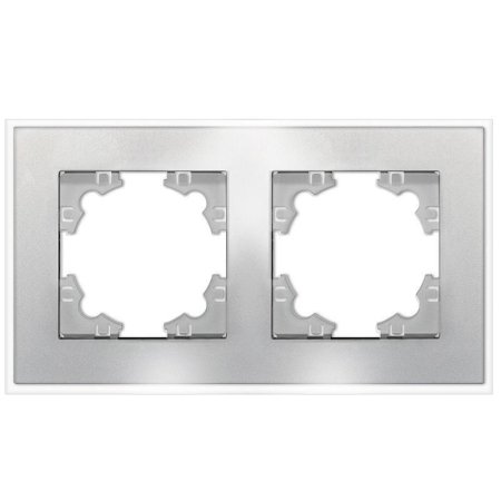 Рамка 2-м Афина стеклянная серебр. UNIVersal 2267 Рамка 2-м Афина стеклянная серебр. UNIVersal 2267