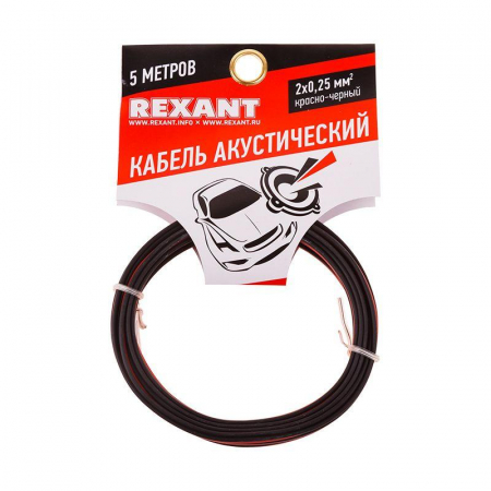 Кабель Stereo 2х0.25 красн./черн. (уп.5м) Rexant 01-6101-3-05 Кабель Stereo 2х0.25 красн./черн. (уп.5м) Rexant 01-6101-3-05