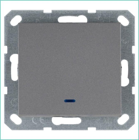 Выключатель 1-кл. 10А IP20 с подсветкой механизм алюм. Jasmart G3011NS Выключатель 1-кл. 10А IP20 с подсветкой механизм алюм. Jasmart G3011NS