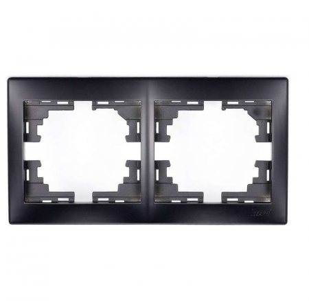 Рамка 2-м Mira горизонт. черн. бархат LEZARD 701-4200-147 Рамка 2-м Mira горизонт. черн. бархат LEZARD 701-4200-147