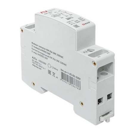 Контактор модульный КМ 25А 2NC 230В AC (1 мод.) AVERES EKF km-av-1-25-02-230V Контактор модульный КМ 25А 2NC 230В AC (1 мод.) AVERES EKF km-av-1-25-02-230V