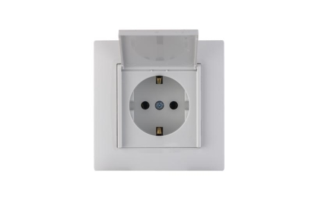 Розетка 1-м с крышкой Karea RIZZ с заземл. бел. Makel 88001029 Розетка 1-м с крышкой Karea RIZZ с заземл. бел. Makel 88001029