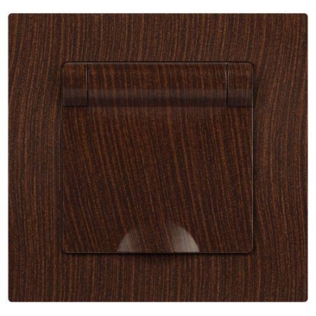 Розетка 1-м СП Accent 6-203-10 16А IP20 250В 2P+E Schuko с крышкой AL/CU венге Intro Б0063454 Розетка 1-м СП Accent 6-203-10 16А IP20 250В 2P+E Schuko с крышкой AL/CU венге Intro Б0063454