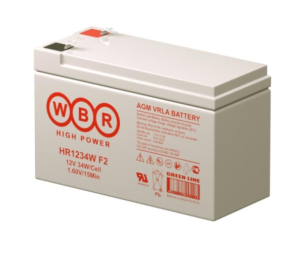 Аккумулятор 12В 9А.ч WBR HR1234W F2 WBR Аккумулятор 12В 9А.ч WBR HR1234W F2 WBR