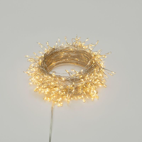 Гирлянда светодиодная "Роса "Фейерверк" 20м 500LED тепл. бел. 7.2Вт IP20 с контроллером на катушке Neon-Night 303-446