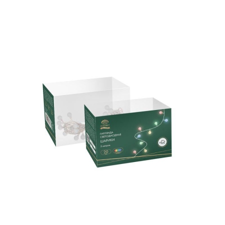 Гирлянда светодиодная "Шарики" 5м 20LED мульти (RG/RB) IP20 230В с контроллером 8 режимов провод прозр. Neon-Night 304-022