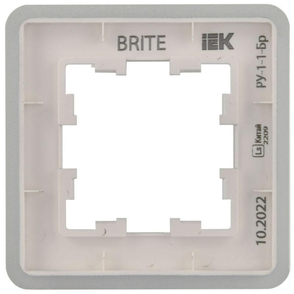 Рамка 1-м BRITE РУ-1-1-Бр метал. алюм. RE IEK BR-M12-M-01-K47 Рамка 1-м BRITE РУ-1-1-Бр метал. алюм. RE IEK BR-M12-M-01-K47
