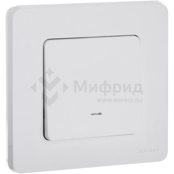 Переключатель 1-кл. 1п 1мод. СП Inspiria 10А IP20 250В 10AX с подсветкой/индикацией механизм бел. IEK 673660