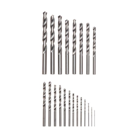 Набор сверл по металлу 1-10мм (через 0.5мм; 3.2мм; 4.8мм) HSS цилиндрический хвостовик метал. кейс (уп.21шт) Kranz KR-91-0638