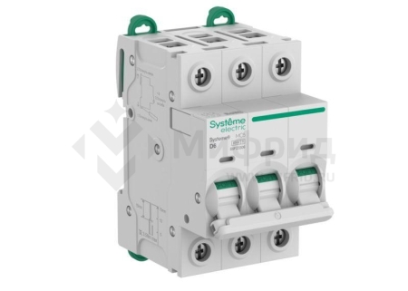 Выключатель автоматический 3п D 6А 6кА Systeme9 400В SE S9F23306