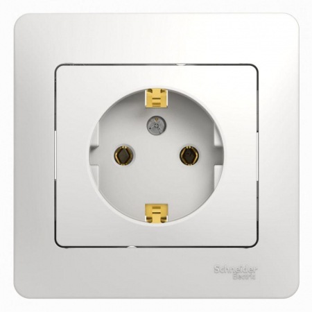 Розетка 1-м СП Glossa 16А IP20 с заземл. в сборе бел. SE GSL000142 Розетка 1-м СП Glossa 16А IP20 с заземл. в сборе бел. SE GSL000142