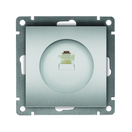 Розетка компьютерная 1-м СП Афина RJ45 кат.5E механизм серебр. Universal A0051-S Розетка компьютерная 1-м СП Афина RJ45 кат.5E механизм серебр. Universal A0051-S