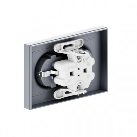 Розетка 2-м СП Эпика 16А с заземл. без защ. шторок с рамкой механизм алюм. EKF UP1-SOA-210 Розетка 2-м СП Эпика 16А с заземл. без защ. шторок с рамкой механизм алюм. EKF UP1-SOA-210