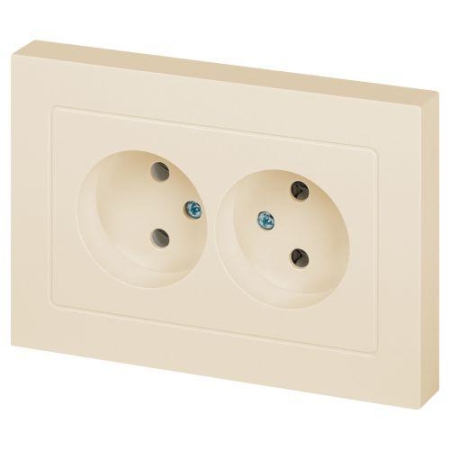 Розетка 2-м СП Accent 6-204-02 16А IP20 250В 2P AL/CU сл. кость Intro Б0063474 Розетка 2-м СП Accent 6-204-02 16А IP20 250В 2P AL/CU сл. кость Intro Б0063474