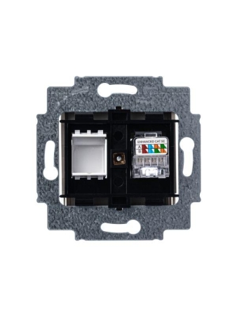 Розетка компьютерная Levit RJ45 кат.5E с заглушкой кофе макиато ABB 2CHH295117A6018 Розетка компьютерная Levit RJ45 кат.5E с заглушкой кофе макиато ABB 2CHH295117A6018
