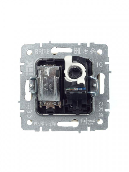 Розетка компьютерная + телевизионная 2-м Brite РТВ/РК12-БрКр RJ45 кат.5E + TV механизм беж. IEK BR-AK20-1-K10 Розетка компьютерная + телевизионная 2-м Brite РТВ/РК12-БрКр RJ45 кат.5E + TV механизм беж. IEK BR-AK20-1-K10