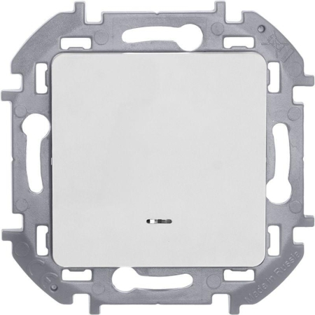 Переключатель 1-кл. Inspiria 10А IP20 250В 10AX с подсветкой/индикацией механизм бел. IEK 673660