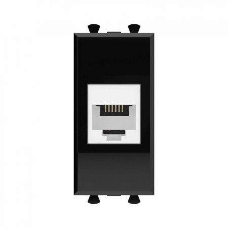 Розетка телефонная 1мод. Avanti "Черный квадрат" RJ12 без шторок модульная механизм DKC 4402611 Розетка телефонная 1мод. Avanti "Черный квадрат" RJ12 без шторок модульная механизм DKC 4402611