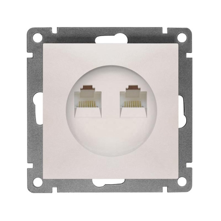 Розетка компьютерная 2-м СП Афина RJ45 кат.5E механизм жемчуж. Universal A1086-OBr Розетка компьютерная 2-м СП Афина RJ45 кат.5E механизм жемчуж. Universal A1086-OBr