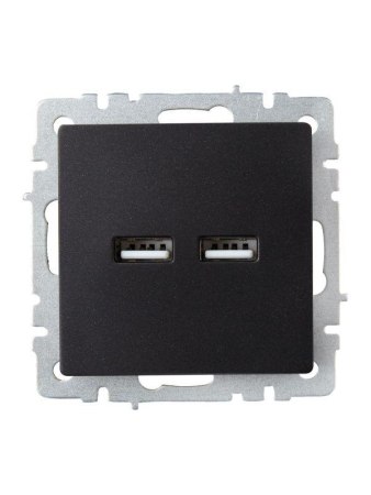 Розетка BRITE USB A+A 3.1А РЮ10-1-БрЧ механизм черн. IEK BR-U21-D31-K02