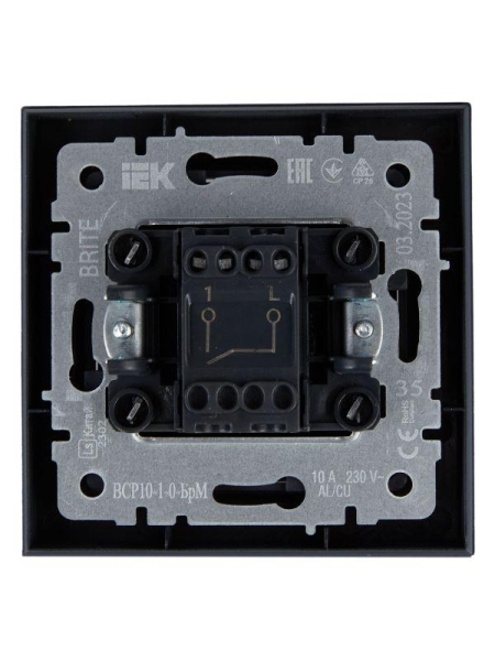 Выключатель 1-кл. СП BRITE ВСР10-1-0-БрМ 10А в сборе маренго IEK BR-V10-0-10-K35-F