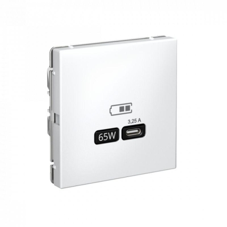 Розетка USB ArtGallery тип C 65Вт QC PD высокоскор. ЗУ механизм бел. SE GAL000127