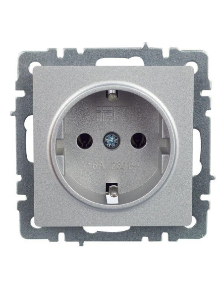 Розетка BRITE РС11-1-0-БрА 16А с заземл. без защ. шторки механизм алюм. IEK BR-R11-16-K47 Розетка BRITE РС11-1-0-БрА 16А с заземл. без защ. шторки механизм алюм. IEK BR-R11-16-K47