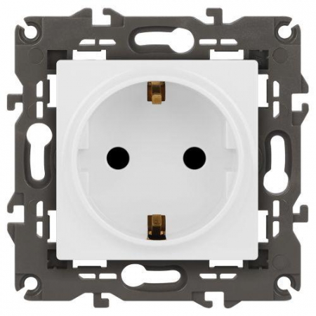 Розетка 1-м СП Эра Elegance 14-2102-01 16А IP20 16AX 250В 2P+E Schuko защ. шторки бел. Эра Б0034272 Розетка 1-м СП Эра Elegance 14-2102-01 16А IP20 16AX 250В 2P+E Schuko защ. шторки бел. Эра Б0034272