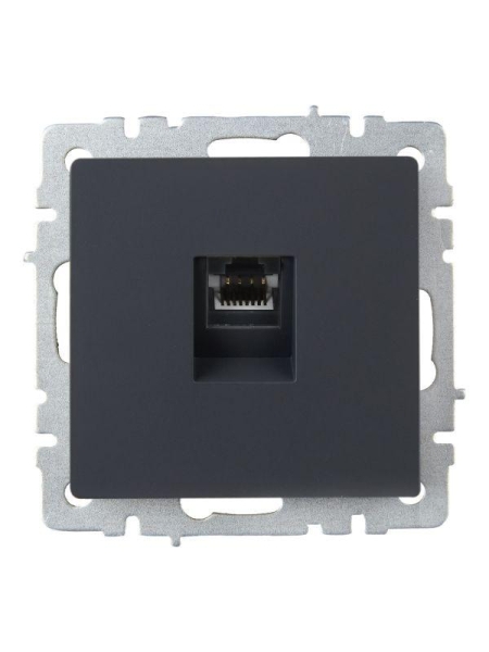 Розетка компьютерная СП RJ45 кат.5E BRITE РК10-БрГ механизм графит IEK BR-K10-1-K53 Розетка компьютерная СП RJ45 кат.5E BRITE РК10-БрГ механизм графит IEK BR-K10-1-K53
