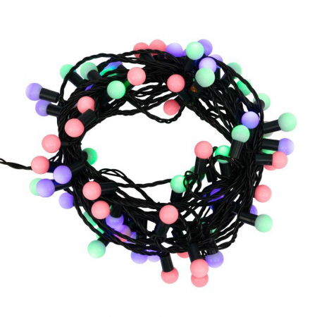 Гирлянда светодиодная "Мультишарики" 10м d17.5мм 80LED мультиколор 6Вт 220-240В IP65 с контроллером провод ПВХ темн. зел. Neon-Night 303-509-6 Гирлянда светодиодная "Мультишарики" 10м d17.5мм 80LED мультиколор 6Вт 220-240В IP65 с контроллером провод ПВХ темн. зел. Neon-Night 303-509-6