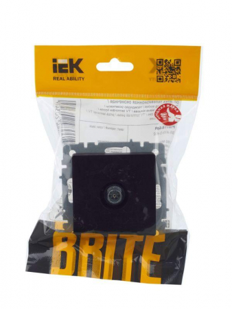Розетка телевизионная оконечная TV СП Brite РТВ11-0-БрЧ механизм черн. IEK BR-A10-O-K02 Розетка телевизионная оконечная TV СП Brite РТВ11-0-БрЧ механизм черн. IEK BR-A10-O-K02