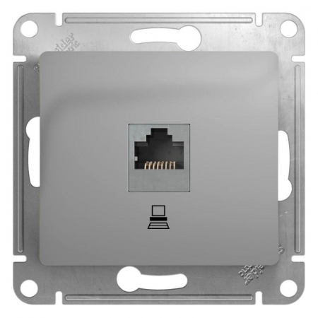 Розетка компьютерная 1-м СП Glossa RJ45 кат.5E механизм алюм. SE GSL000381K Розетка компьютерная 1-м СП Glossa RJ45 кат.5E механизм алюм. SE GSL000381K