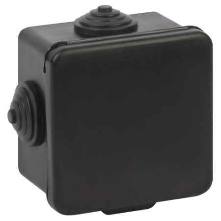 Коробка распаячная ОП 65х65х50мм с гермовводами 4 входа IP54 черн. KOR-65-65-50-4g-B Эра Б0061797